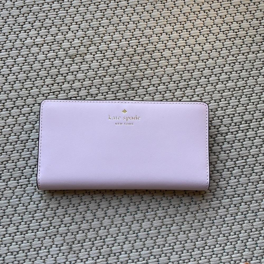 Kate Spade Schuyler Large Slim Bifold Wallet Clutch 
Chalk Pink 
NWT - Picture 11 of 16